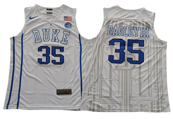 Men's Duke Blue Devils #35 Marvin Bagley III Nike White Elite Basketball Jersey