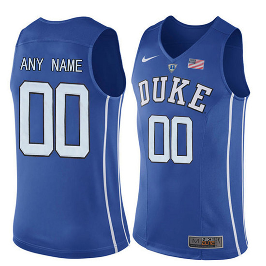 Men's Duke Blue Devils 2017 Blue V Neck Custom College Basketball Authentic Jersey -Any Name Any Number