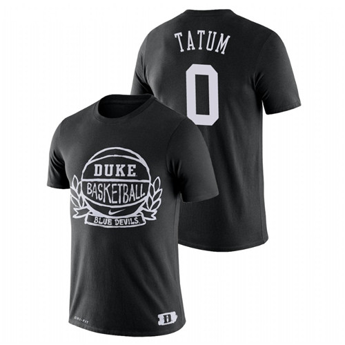 Men's Duke Blue Devils Basketball Crest Jayson Tatum Black T-Shirt