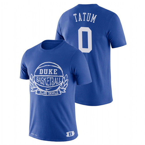 Men's Duke Blue Devils Basketball Crest Jayson Tatum Royal T-Shirt