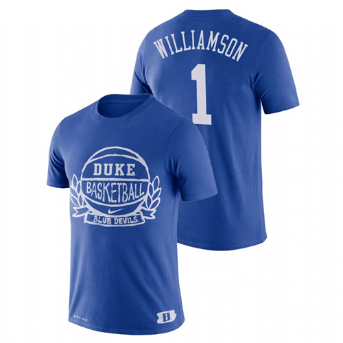 Men's Duke Blue Devils Basketball Crest Zion Williamson Royal T-Shirt