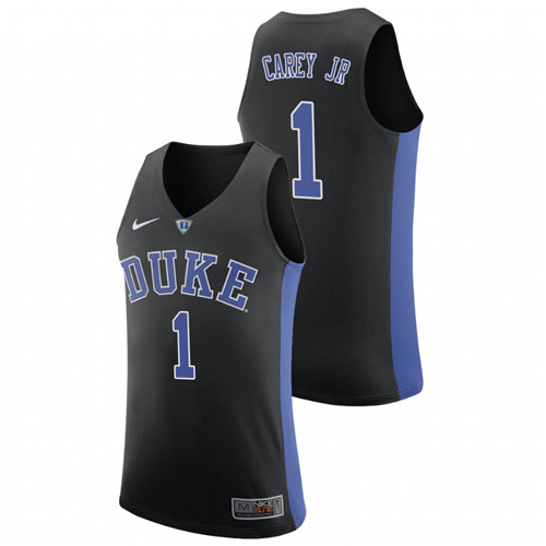 Men's Duke Blue Devils Black Vernon Carey Jr. College Basketball Jersey