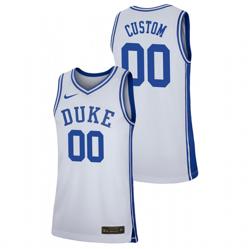 Men's Duke Blue Devils Custom Basketball Jersey White