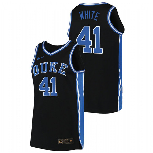 Men's Duke Blue Devils Jack White Replica 2019-20 College Basketball Jersey Black