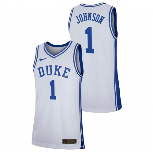 Men's Duke Blue Devils Jalen Johnson Basketball Jersey White