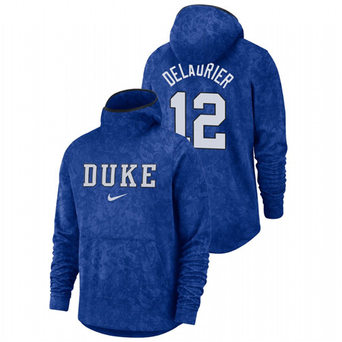 Men's Duke Blue Devils Javin DeLaurier Royal Basketball Spotlight Team Logo Pullover Hoodie