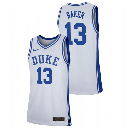 Men's Duke Blue Devils Joey Baker Basketball Jersey White