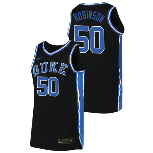 Men's Duke Blue Devils Justin Robinson Replica 2019-20 College Basketball Jersey Black