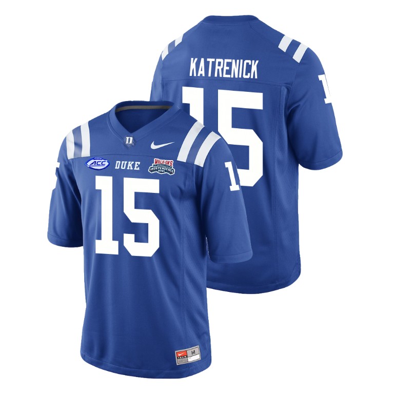 Men's Duke Blue Devils Royal 2018 Independence Bowl Chris Katrenick College Football Jersey