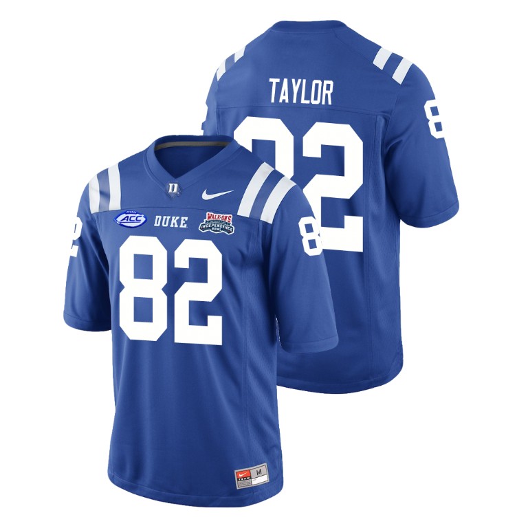Men's Duke Blue Devils Royal 2018 Independence Bowl Chris Taylor College Football Jersey