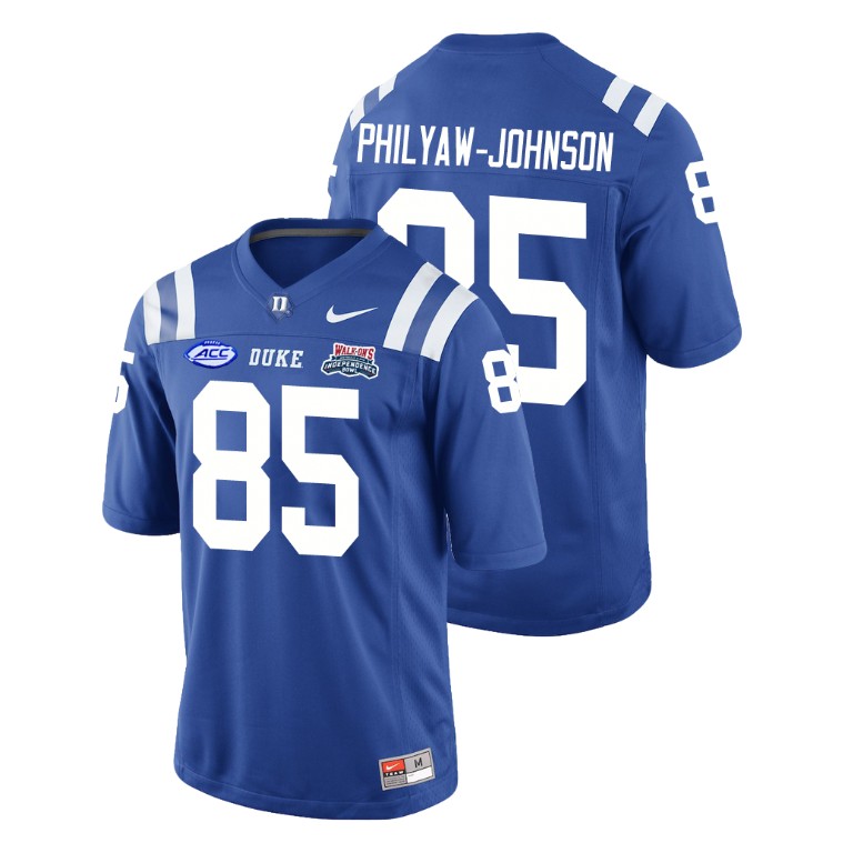Men's Duke Blue Devils Royal 2018 Independence Bowl Damond Philyaw-Johnson College Football Jersey