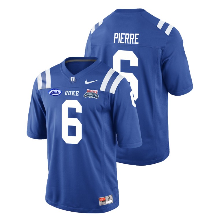Men's Duke Blue Devils Royal 2018 Independence Bowl Nicodem Pierre College Football Jersey