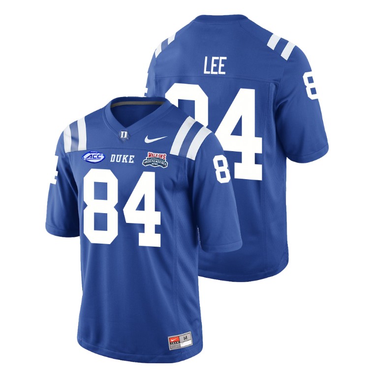 Men's Duke Blue Devils Royal 2018 Independence Bowl Trevon Lee College Football Jersey