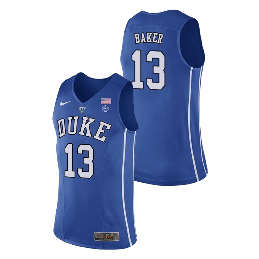 Men's Duke Blue Devils Royal Joey Baker College Basketball Jersey