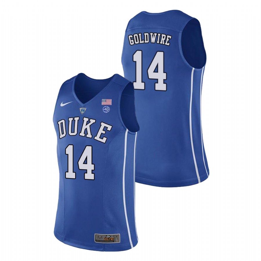 Men's Duke Blue Devils Royal Jordan Goldwire College Basketball Jersey