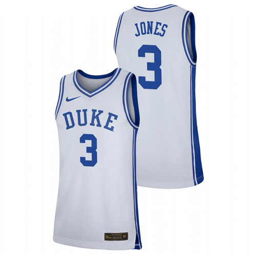 Men's Duke Blue Devils Tre Jones Basketball Jersey White