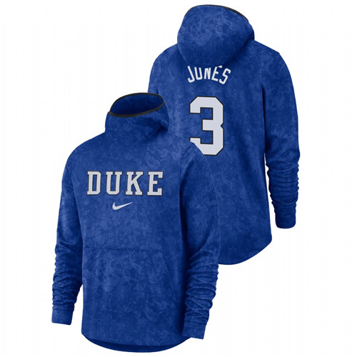 Men's Duke Blue Devils Tre Jones Royal Basketball Spotlight Team Logo Pullover Hoodie