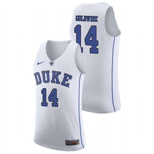 Men's Duke Blue Devils White Jordan Goldwire College Basketball March Madness Jersey