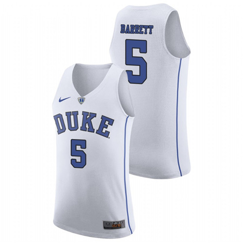 Men's Duke Blue Devils White RJ Barrett College Basketball March Madness Jersey