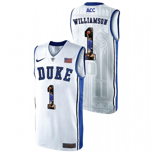 Men's Duke Blue Devils White Zion Williamson College Basketball Jersey