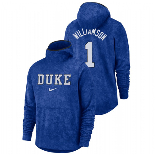Men's Duke Blue Devils Zion Williamson Royal Basketball Spotlight Team Logo Pullover Hoodie