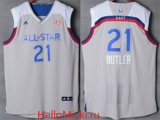 Men's Eastern Conference Chicago Bulls #21 Jimmy Butler adidas Gray 2017 NBA All-Star Game Swingman Jersey