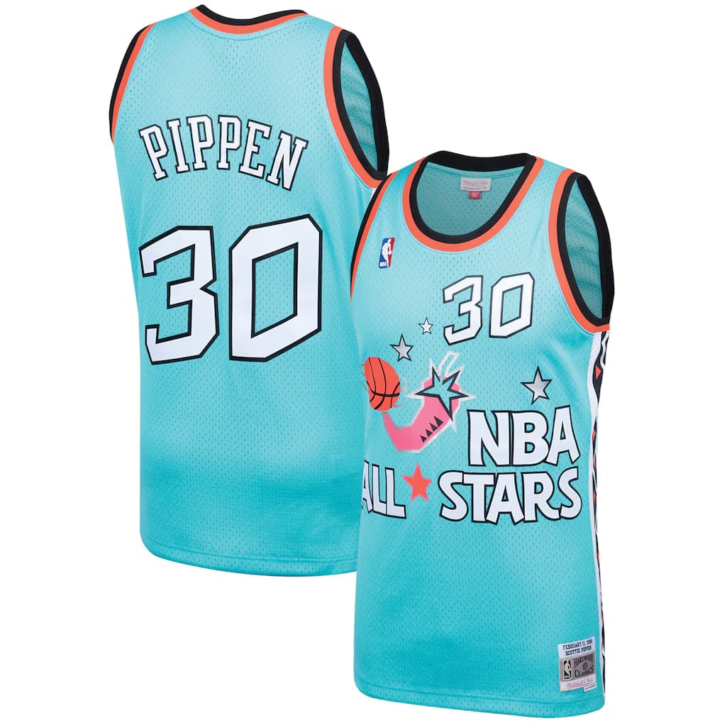 Men's Eastern Conference Scottie Pippen Mitchell & Ness Teal Hardwood Classics 1996 NBA All-Star Game Swingman Jersey