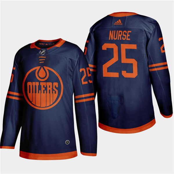 Men's Edmonton Oilers # 25 Darnell Nurse adidas Navy Alternate Jersey Stitched