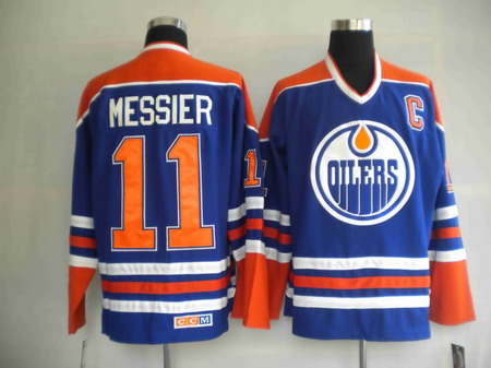 Men's Edmonton Oilers #11 Mark Messier 1995-96 Blue CCM Vintage Throwback Jersey Stitched