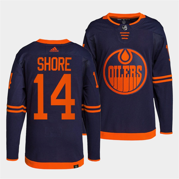 Men's Edmonton Oilers #14 Devin Shore adidas Navy Alternate Jersey Stitched