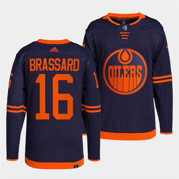 Men's Edmonton Oilers #16 Derick Brassard adidas Navy Alternate Jersey Stitched