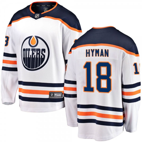 Men's Edmonton Oilers #18 Zach Hyman adidas Away White Jersey Stitched