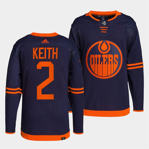 Men's Edmonton Oilers #2 Duncan Keith adidas Navy Alternate Jersey Stitched