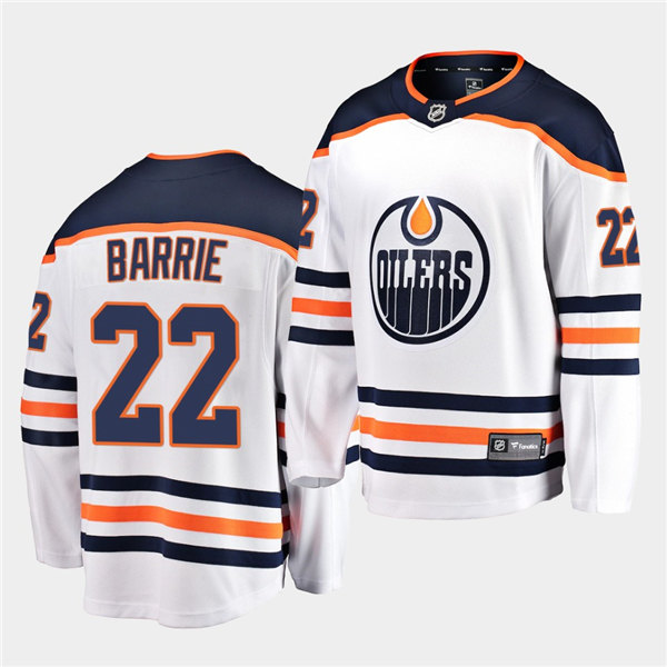 Men's Edmonton Oilers #22 Tyson Barrie adidas Away White Jersey Stitched