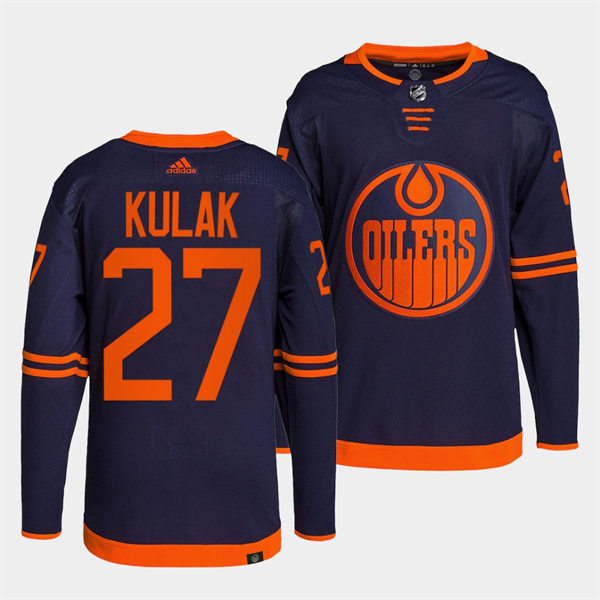 Men's Edmonton Oilers #27 Brett Kulak adidas Navy Alternate Jersey Stitched