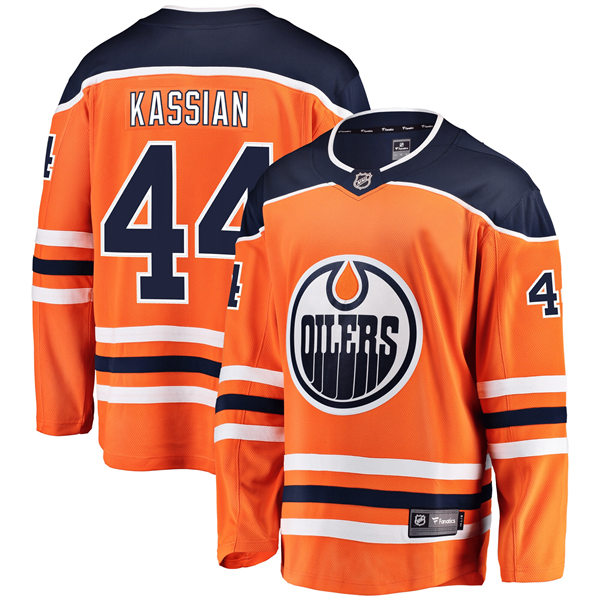 Men's Edmonton Oilers #44 Zack Kassian adidas Home Orange Jersey Stitched