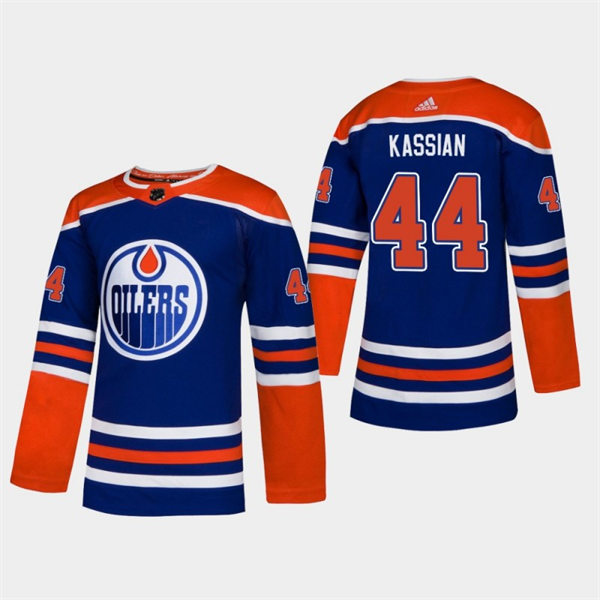 Men's Edmonton Oilers #44 Zack Kassian adidas Royal Alternate Jersey Stitched