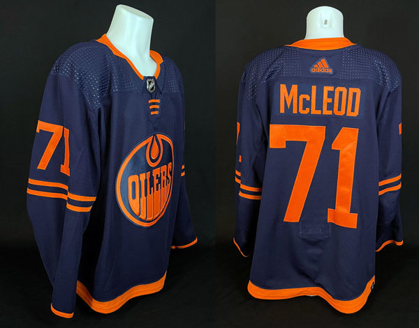 Men's Edmonton Oilers #71 Ryan McLeod adidas Navy Alternate Jersey Stitched