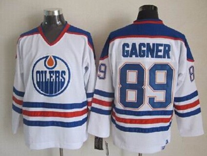 Men's Edmonton Oilers #89 Sam Gagner White Throwback CCM Jersey Stitched