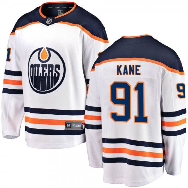 Men's Edmonton Oilers #91 Evander Kane adidas Away White Jersey Stitched