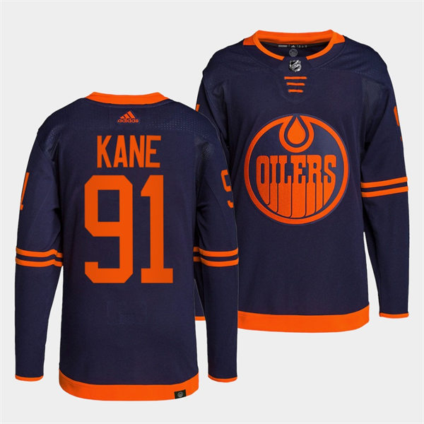 Men's Edmonton Oilers #91 Evander Kane adidas Navy Alternate Jersey Stitched