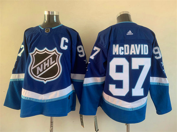 Men's Edmonton Oilers #97 Connor McDavid Adidas Blue 2022 NHL All-Star Western Jersey Stitched
