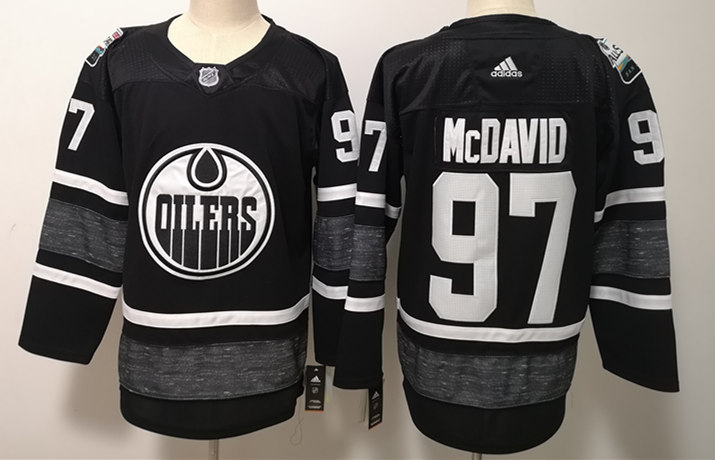Men's Edmonton Oilers #97 Connor McDavid adidas Black 2019 NHL All-Star Game Jersey Stitched