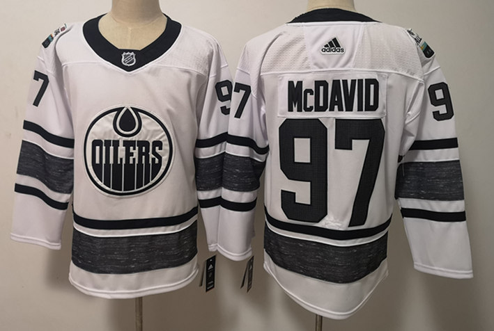 Men's Edmonton Oilers #97 Connor McDavid adidas White 2019 NHL All-Star Game Jersey Stitched