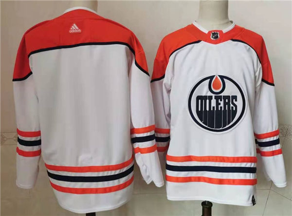 Men's Edmonton Oilers Blank adidas 2021 Season Reverse Retro Edition White Team Jersey Stitched