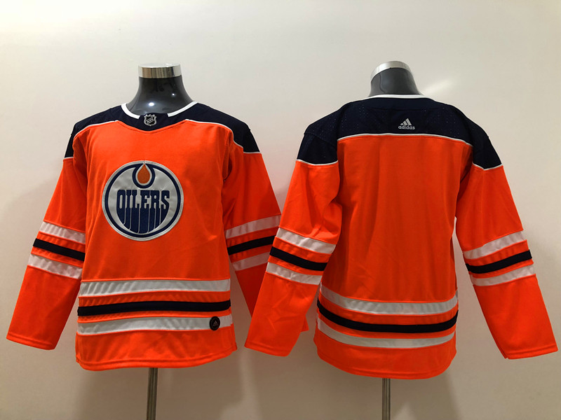 Men's Edmonton Oilers Blank adidas Home Orange Jersey Stitched