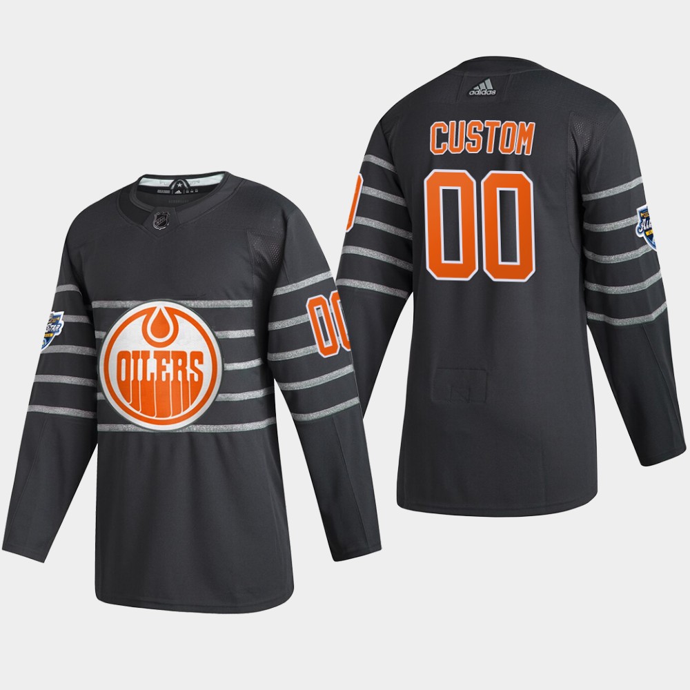 Men's Edmonton Oilers Custom adidas 2020 NHL All-Star Game Gray Authentic Jersey Stitched