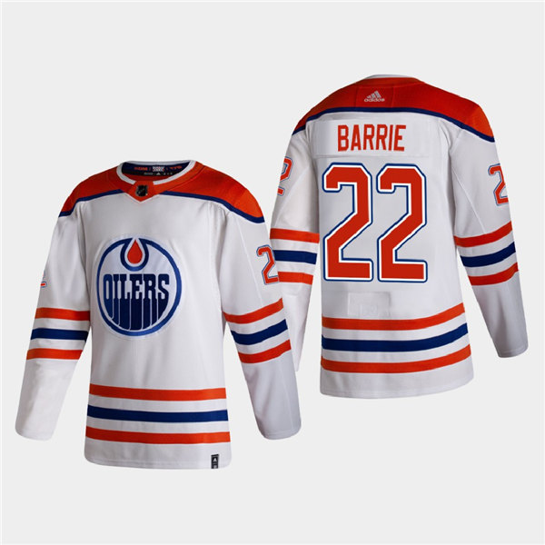Men's Edmonton Oilers Tyson Barrie #22 2021 Season Reverse Retro Authentic Special Edition White Jersey Stitched