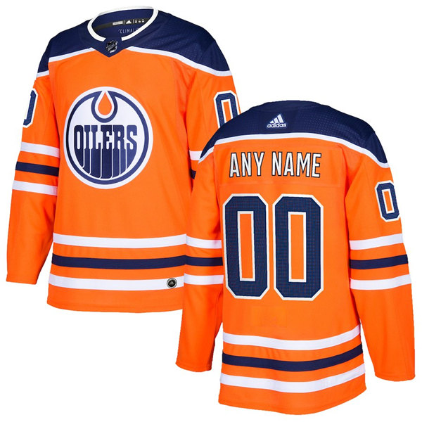 Men's Edmonton Oilers adidas Orange Authentic Custom Jersey Stitched
