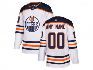 Men's Edmonton Oilers adidas White Away Custom Jersey Stitched